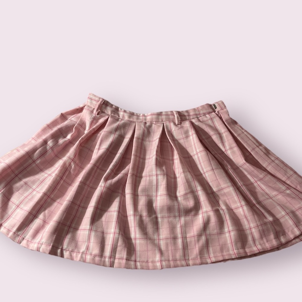 Hot topic pink plaid skirt.